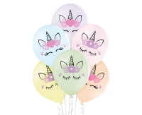 Balloons Belbal 12", D11, pastel mix unicorn, 6pcs